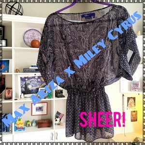 MILEY CYRUS MAX ARIZA Sheer Boho Feminine Blouse!